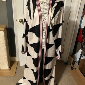 Black and White Striped Robe or Coverup